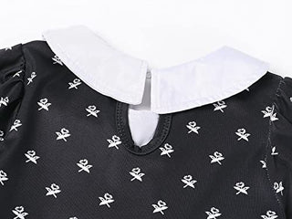 AmzBarley Girls Addams Costume Little Kids Addams Family Dress Up for Halloween Cosplay Birthday Party