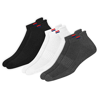 NAVYSPORT Men's Low Cut Athletic Cotton Cushion Ankle Socks with Sports Tab, Pack of 3 (Free Size)
