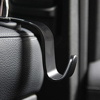 Sulfar Universal Vehicle Car Backseat Headrest Hanger Storage Organizer, Black Car Back Seat Headrest Hooks, Car Seat Accessory For Handbags, Purses, Coats, And Grocery Bags, Bottle Holder 4-Pack