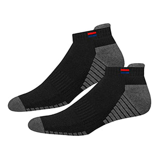 NAVYSPORT Men's Low Cut Athletic Cotton Cushion Ankle Socks with Sports Tab, Pack of 3 (Free Size)