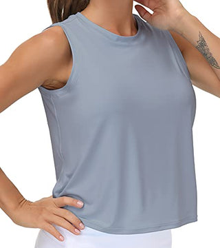 THE GYM PEOPLE Ice Silk Workout Tops for Women Quick Dry Muscle Gym Running Shirts Sleeveles