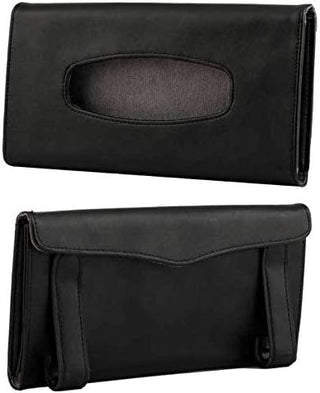 Carstuus Fredysu Leather Premium Napkin & Tissue Holder, For Backseat And Car Visor, Cartbox02B, Black