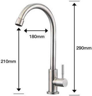baokemo Kitchen Faucet 304 Stainless Steel Sinks water Faucet Single Cold Kitchen Tap Bathroom Taps (black)