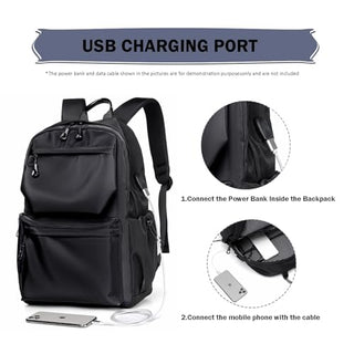 infino™ Travel Backpacks for Students and Travelers: Business Laptop Bag Fits up to 15.6", Men and Women Backpack with USB Charging Port, Waterproof, Large Capacity