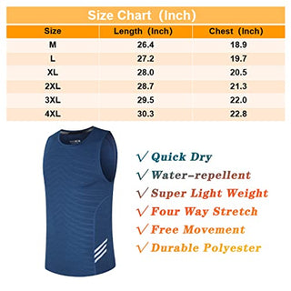 Rldym Men's Sleeveless Sports Undershirt Quick Dry Muscle Tank Tops Base Layer Vests Breathable Sport Clothing for Cycling Running Jogging Gym Vest