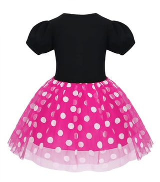 WonderBabe Girl Costume Polka Dots Tulle Tutu Dresses Princess Fancy Dress Up Halloween Birthday Party Dress with Ears Headband