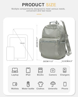 VECAVE Lightweight Casual Laptop Backpack Purse for Women,Travel Backpack with laptop compartment