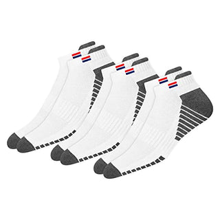 NAVYSPORT Men's Low Cut Athletic Cotton Cushion Ankle Socks with Sports Tab, Pack of 3 (Free Size)