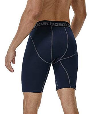 Roadbox Compression Shorts for Men 3 Pack Cool Dry Athletic Workout Underwear Running Gym Spandex Baselayer Boxer Briefs