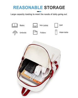 VECAVE Lightweight Casual Laptop Backpack Purse for Women,Travel Backpack with laptop compartment