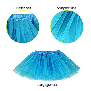 KASTWAVE Fairy Princess Costume Set Princess Tutu Skirt Fairy Butterfly Wings with Blue Headband, Blue Tutu Skirt, Butterfly Wand for Girls Party, Bridesmaid, Pageant, Cosplay for Ages 2-6