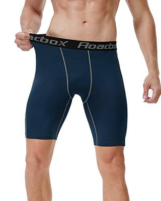 Roadbox Compression Shorts for Men 3 Pack Cool Dry Athletic Workout Underwear Running Gym Spandex Baselayer Boxer Briefs