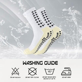Yufree Men's Soccer Socks Anti Slip Non Slip Grip Pads for Football Basketball Sports Grip Socks, 4 Pair