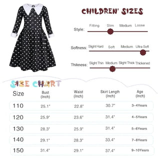 AmzBarley Girls Addams Costume Little Kids Addams Family Dress Up for Halloween Cosplay Birthday Party