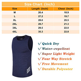 Rldym Men's Sleeveless Sports Undershirt Quick Dry Muscle Tank Tops Base Layer Vests Breathable Sport Clothing for Cycling Running Jogging Gym Vest
