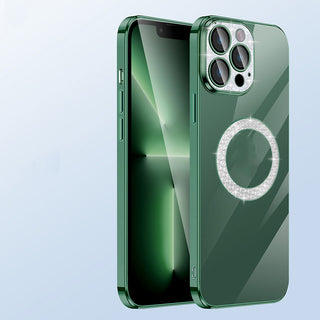 IPHONE Electroplating Soft Diamond Ring Phone Case Drill Leakage Standard Mobile Phone Case Lens Film