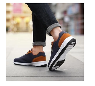 Fashion Light Sports Casual Men Shoes Autumn New Lace-Up Shoes Microfiber Leather Casual Shoes FLats Sneakers