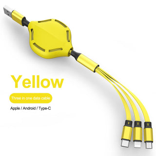 Flexible And Fast Charging Three-in-one Liquid Soft Rubber Data Cable