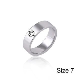 Genshin Impact Stainless Steel Ring Eye Of God Ice Fire Wind Water Grass Thunder Element Rings For Women Men