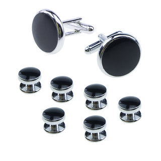 Men's Cufflinks French Shirt Round Drip Shell Cufflinks Cufflink Combo 8 Piece Set