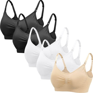 Dress Cici Nursing Bra, Full Coverage Maternity Bra, Comfortable Breastfeeding Sleep Bra 5-Pack (5 Pieces)