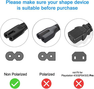 UXWEN UK 1.5M Figure 8 IEC C7 Power Lead Cord for Xbox One, Xbox S, Samsung LG Philips Toshiba Sony PS4 PS5 Sharp Panasonic LED Flat TV Printer Sky box, Sky Plus+ HD