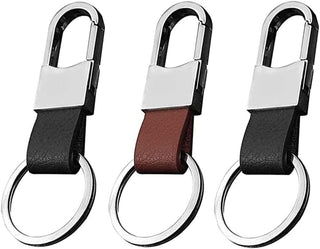 [3-Pack] Soft Leather Keychain,Car Keychain Clip,Key Ring Clip for Men and Women