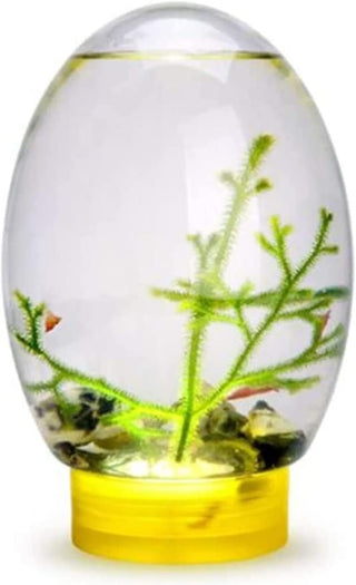 WABHDN Spherical Fish Tank Aquatic Ecosystem, Ecosphere Closed Aquatic Ecosystem, with LED Base Desktop Fish Tank,Blue