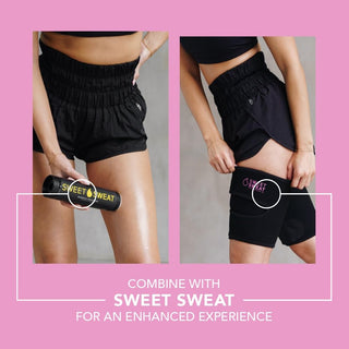 Sports Research Sweet Sweat Thigh Trimmers for Men & Women Increases Heat and Sweat Production to The Thigh Area Includes Mesh Carrying Bag (Medium, Yellow)