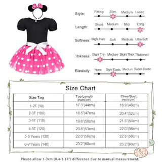 WonderBabe Girl Costume Polka Dots Tulle Tutu Dresses Princess Fancy Dress Up Halloween Birthday Party Dress with Ears Headband