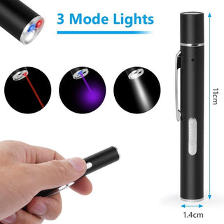 Mumoo Bear Cat Toys, Laser Pointer with 5 Adjustable Patterns, USB Recharge Laser, Long Range and 3 Modes Training Chaser Interactive Toy, Dog Laser Toy