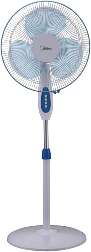Midea Pedestal Stand Fan with Remote Control, 16 inch, 3D Oscillation Directions, 3 Speed Levels & Adjustable Height, 5 Leaf Blade with 7.5 Hours Timer, Best for Home & Office, Black, FS4015FR