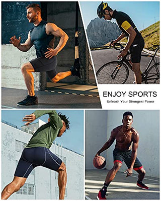 Roadbox Compression Shorts for Men 3 Pack Cool Dry Athletic Workout Underwear Running Gym Spandex Baselayer Boxer Briefs