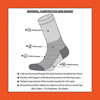 Ranger Sport Men's Heavy Duty Cotton Crew Athletic Socks, Pack of 3