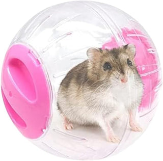 NeoStyle Hamster Exercise Ball, Transparent Hamster Sports Ball Running Hamster Wheel, Hamster Cage Accessories Guinea Pig Running Ball Toy (L (15cm), Pink)