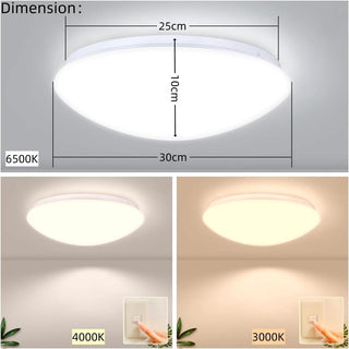 HUA QIANG WANG 3-Color Round LED Ceiling Light Fixture Modern Simple Ultra-thin White Flush Mount Ceiling Lamp for Bedroom Living Room Dining Room Kitchen Island Hallway(40cm)