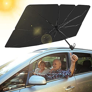 TDOO Car Sun Shade,for Car Front Windshield, Car Umbrella Sun Shade Cover, Foldable UV Reflector And Heat, Sunshade for Cars, Fits Most Vans SUVS (57 x 31 In) (A), Black