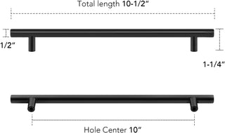 Home Expert 10 Pack 7.38'' Matte Black Cabinet Pulls Stainless Steel Cabinet Handles 7-3/8 inch Length Matte Black Drawer Pulls 5 inch Hole Center Kitchen Drawer Pulls