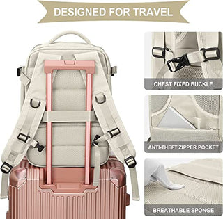 Travel Backpack for Airline Approved, Black Carry on Backpack, Waterproof Outdoor Sports Rucksack Casual Daypack Fit 15.6 Inch Laptop with USB Charging Port Shoes Compartment