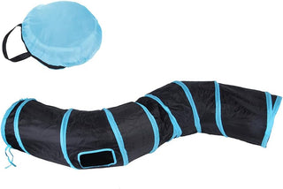NeoStyle Cat Tunnel Tube,Cat Toys Interactive,Foldable Rabbit Tunnel,Multi-way Cat Tunnels,with Play Ball,for Indoor Cats, Puppy, Kitty, Kitten, Rabbit (2 Tunnel(Black))