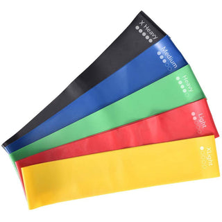Sky-Touch Elete Exercise Resistance Bands Set Of 5 Resistance Loops Extra Light To Extra Heavy Resistance 12 Inch Work Out Bands Perfect For Gym, Fitness, Yoga, Multicolor, Resendent Bank 1,