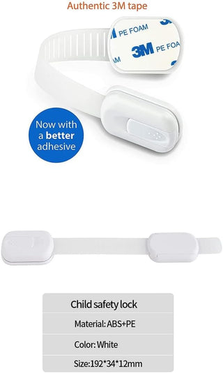 HavenHause Pack of 2 Refrigerator Fridge Lock - Child Safety Lock for Freezer, Cabinet, Drawers, Door - Black by