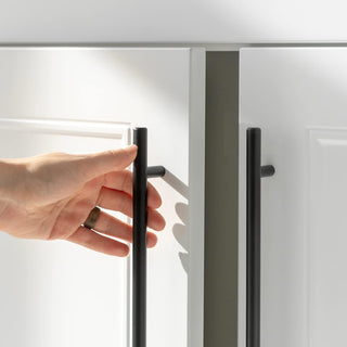 Home Expert 10 Pack 7.38'' Matte Black Cabinet Pulls Stainless Steel Cabinet Handles 7-3/8 inch Length Matte Black Drawer Pulls 5 inch Hole Center Kitchen Drawer Pulls