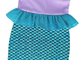 WonderBabe Little Girl Mermaid Princess Dresses Ariel Costume for Grils Birthday Party Halloween Cosplay Outfit with Accessories
