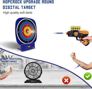 UKR Electronic Shooting Target Toys for 5 6 7 8 9 10+ Years Old Boys, Round Digital Scoring Game with 2 Foam Dart Blaster