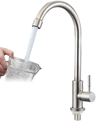 baokemo Kitchen Faucet 304 Stainless Steel Sinks water Faucet Single Cold Kitchen Tap Bathroom Taps (black)