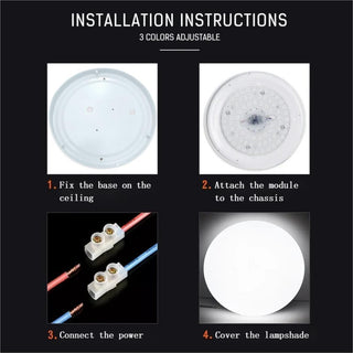 HUA QIANG WANG 3-Color Round LED Ceiling Light Fixture Modern Simple Ultra-thin White Flush Mount Ceiling Lamp for Bedroom Living Room Dining Room Kitchen Island Hallway(40cm)
