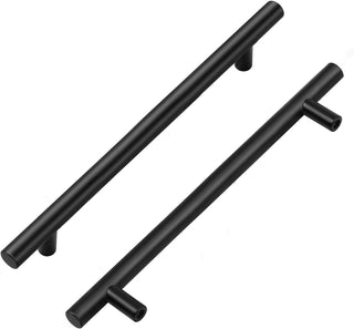 Home Expert 10 Pack 7.38'' Matte Black Cabinet Pulls Stainless Steel Cabinet Handles 7-3/8 inch Length Matte Black Drawer Pulls 5 inch Hole Center Kitchen Drawer Pulls