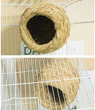 ANTOLE Handmade Straw Natural Bird Nest/Pigeon Bird House Parrot Nest Warm Pet Bedroom Courtyard Bird Cages Adornment