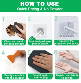 Wall Mending Agent Wall Repair Paste Kit: Drywall Repair Putty, Safe Wall Repairing Ointment，Wall Crack Repair Cream with Scraper, for Wall Wood Plaster Surface Repair, Easy to Fill (100g x2 Sets)